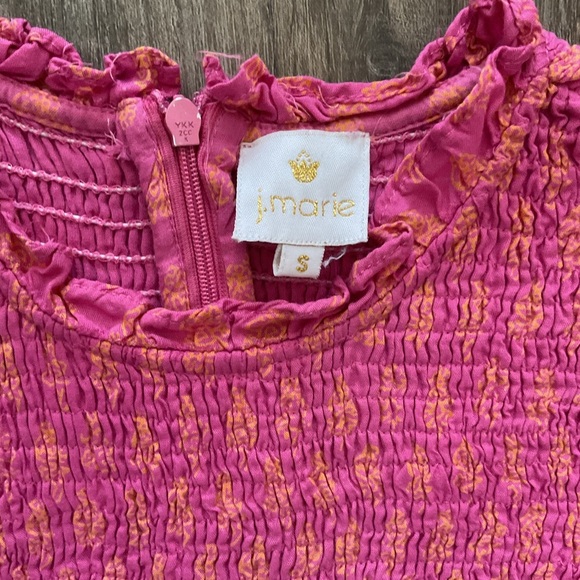 J Marie Mia Rose Smocked Ruched Tiered Dress size Small Retail $168 - Picture 2 of 4